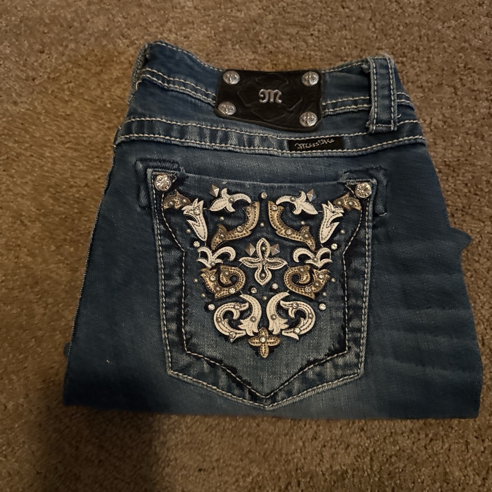 Miss Me Dark Blue Embellished Jeans